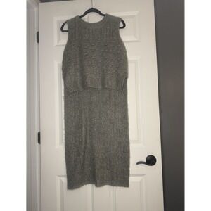 Kerisma High Low Poncho Sweater Gray S/M